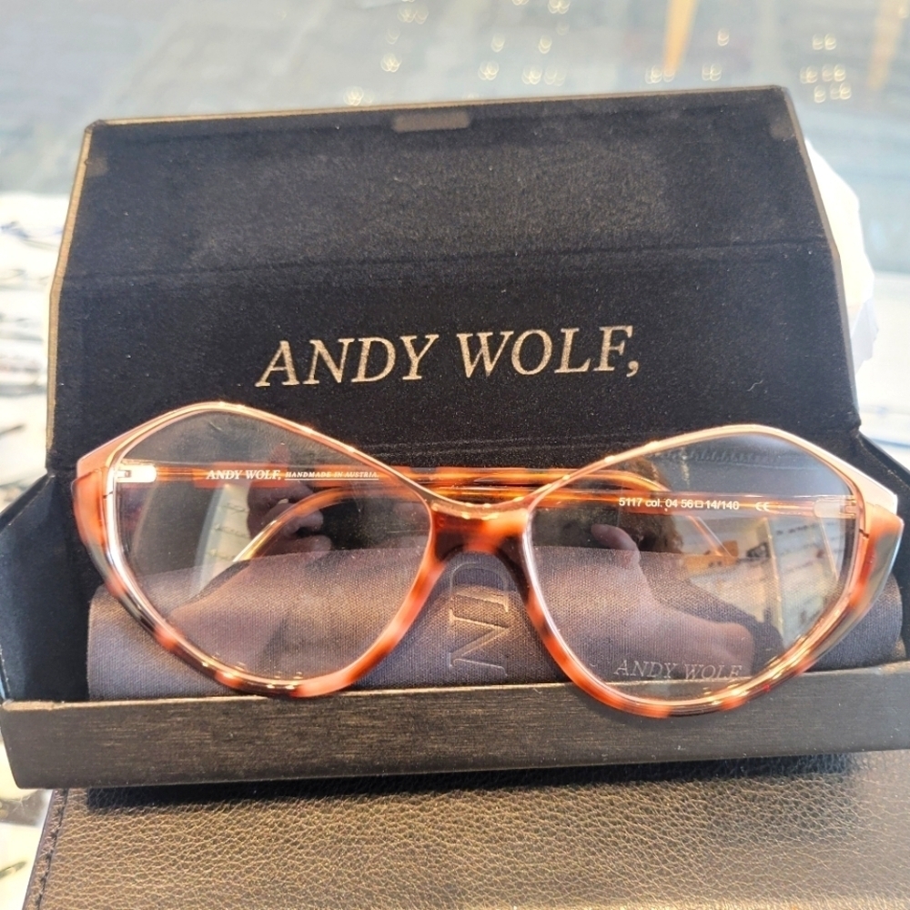 Andy Wolf Brown Tortoise & Rose Gold #5117 Eyeglass Frame New with case. - Picture 4 of 10